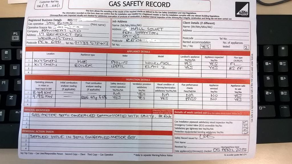 gas-certificate 买房必须做的功课 之四 - 煤气安全调查 房子 折腾 生活 资讯 