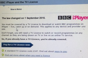 交了TV License(电视授权税) 用于看BBC电视节目