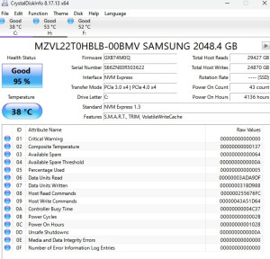 crystaldiskinfo-report-ssd-lifespan-300x288 又用了一段时间，现在显示是95% 