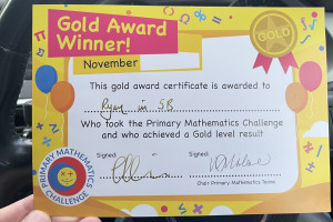孩子获得英国小学数学竞赛PMC: Golden Award Winner