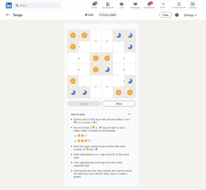 linkedin-tango-puzzle-300x276 领英/Linkedin的小的益智游戏: Tango 