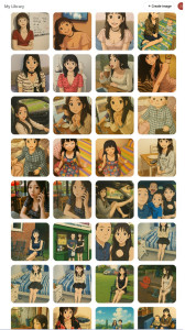 chatgpt-library-converted-photos-ghibli-168x300 ChatGPT加了个更新，所有转换的图片都可以在图库里找到，很方便。 