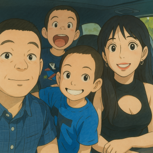 family-300x300 用ChatGPT 4o的Ghibli功能将老照片变成吉普利风格。提示词：可以把这张照片生成吉卜力风格吗？尽量保持图片原有的元素 