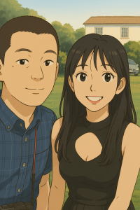 me-and-my-wife-200x300 用ChatGPT 4o的Ghibli功能将老照片变成吉普利风格。提示词：可以把这张照片生成吉卜力风格吗？尽量保持图片原有的元素 