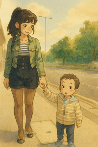 Mum-and-Son-on-a-Stroll-200x300 前几年在谢菲尔得 St Mary's Road上 （妈妈和孩子在散步）Mum and Son on a Stroll 