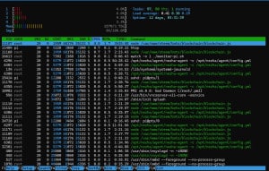 raspberrypi-htop-monitor-300x191 树莓派4b的配置是4核1.4G（可超到2.2 GHz），4GB内存。 