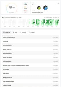 ryan-leetcode-streaks-212x300 娃目前坚持171天，刷了105题力扣。看着他进步了。学编程最好的方法就是把代码敲进去。 