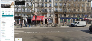 google-street-view-hotel-paris-hotel-exposition-republique-300x134 谷歌街景看酒店门面很小，真的很不起眼。 