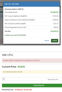 bidding-fees-202x300 除了成交价，还得交20%VAT等，并不便宜。5000英镑成交最后面需要多交1000多英镑。 