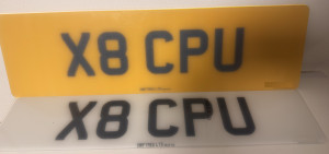 x8-cpu-car-plate-300x141 X8CPU车牌寄到了，一白一黄，一前一后。 