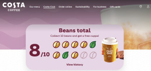 costa-beans-green-300x141 Costa咖啡每10杯换一杯免费的，如果自己带杯子每5杯换一杯。 