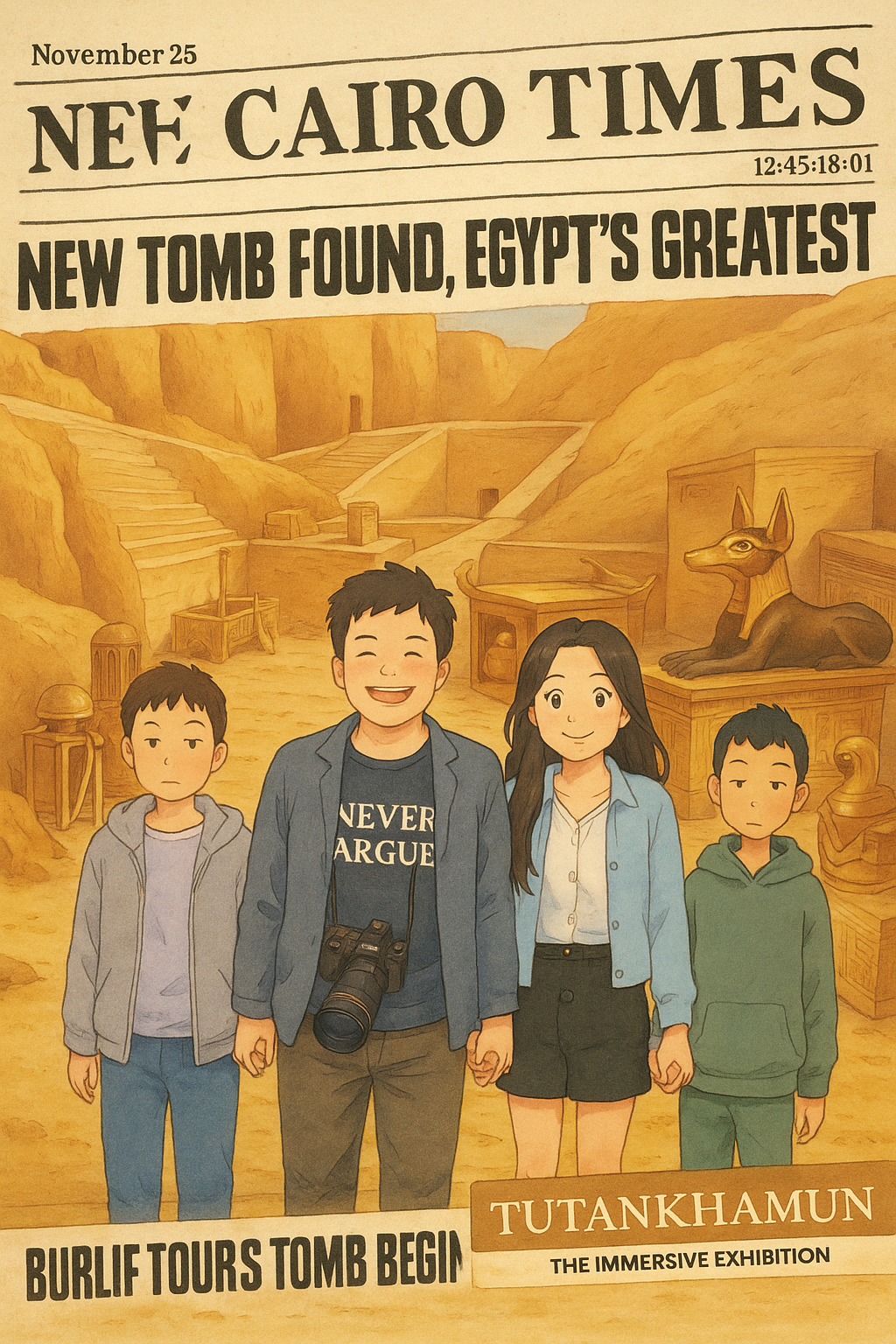 Tutankhamun2025-04-20-23.06.36 古埃及法老图坦卡蒙的沉浸式展览: Tutankhamun: The Immersive Exhibition 游记 